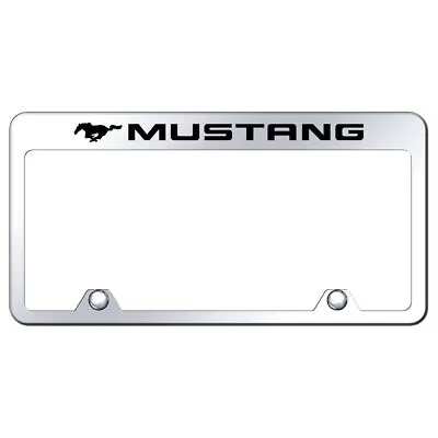 Ford Mustang Laser Etched Stainless Steel Truck License Plate Frame (Chrome) 1