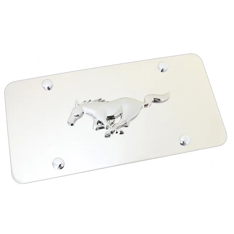 Ford Mustang Logo License Plate (Chrome) 1