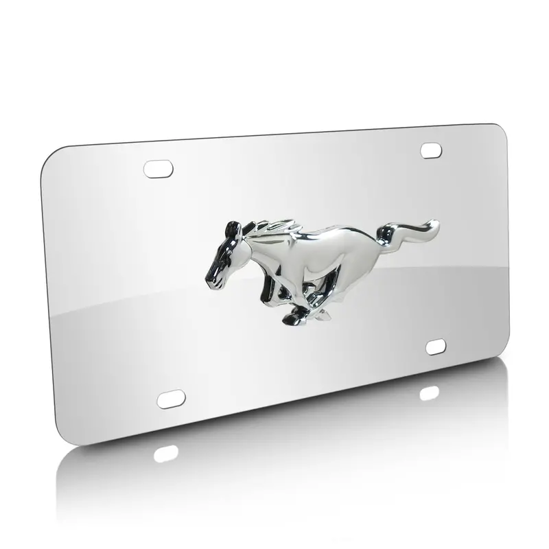 Ford Mustang Logo License Plate (Chrome) 1