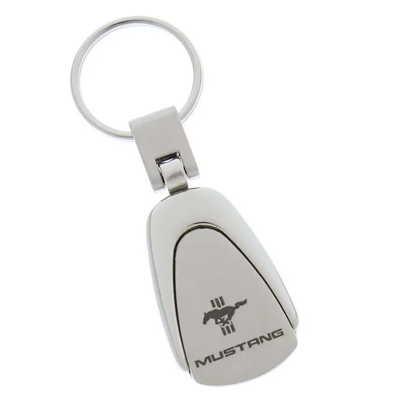 Ford Mustang Logo Tear Drop Key Chain (Chrome) 1