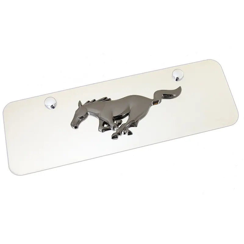Ford Mustang Pearl Logo Mini License Plate (Black) 1