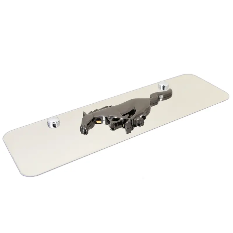 Ford Mustang Pearl Logo Mini License Plate (Black) 2