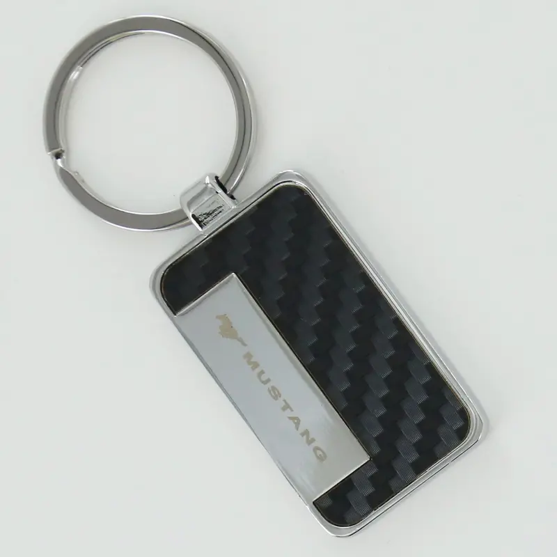 Ford Mustang Rectangle Key Ring (Blue) 1