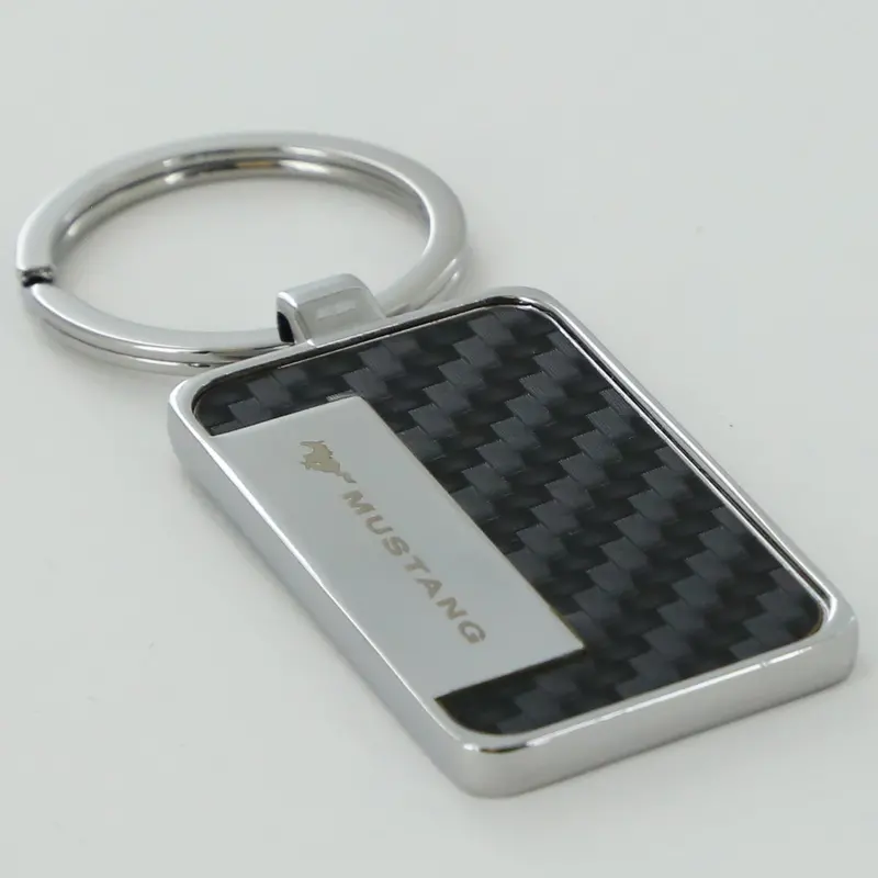 Ford Mustang Rectangle Key Ring (Blue) 2