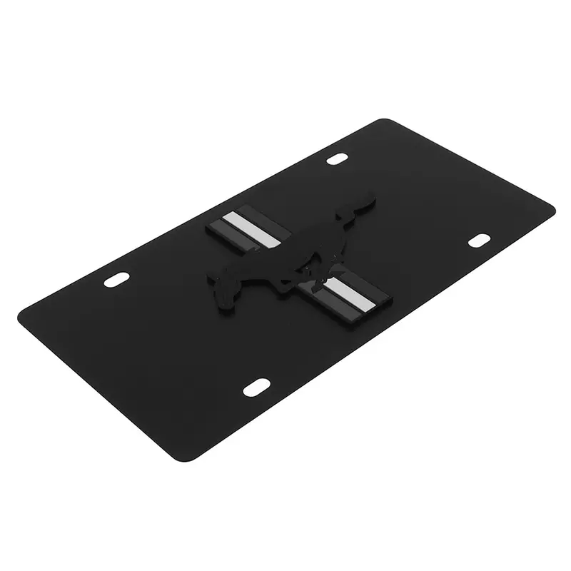 Ford Mustang Retro Logo License Plate (Carbon Black) 2