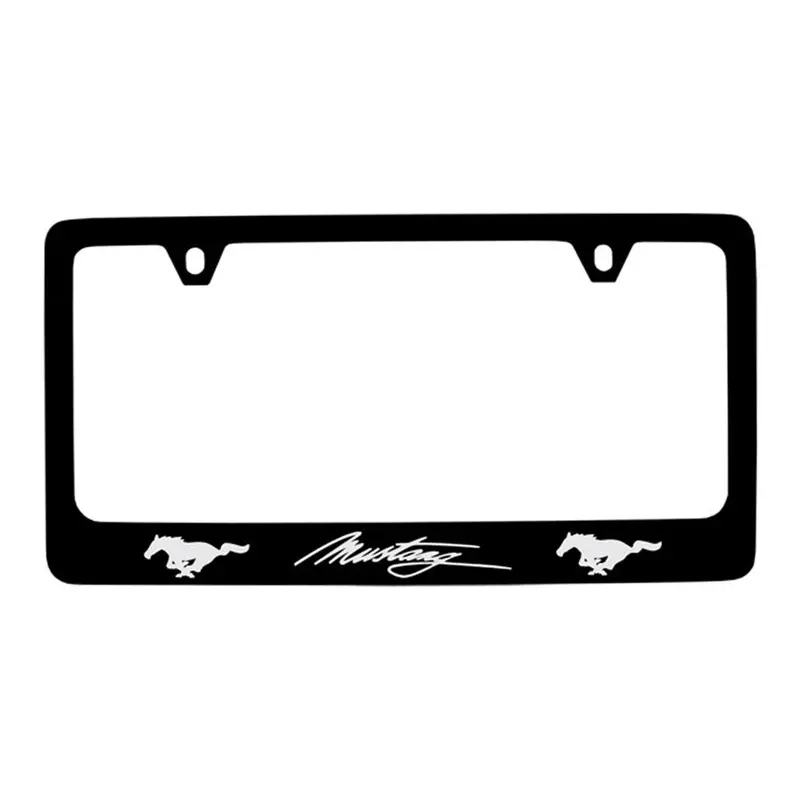 Ford Mustang Script Dual Logo License Plate Frame (Black) 2