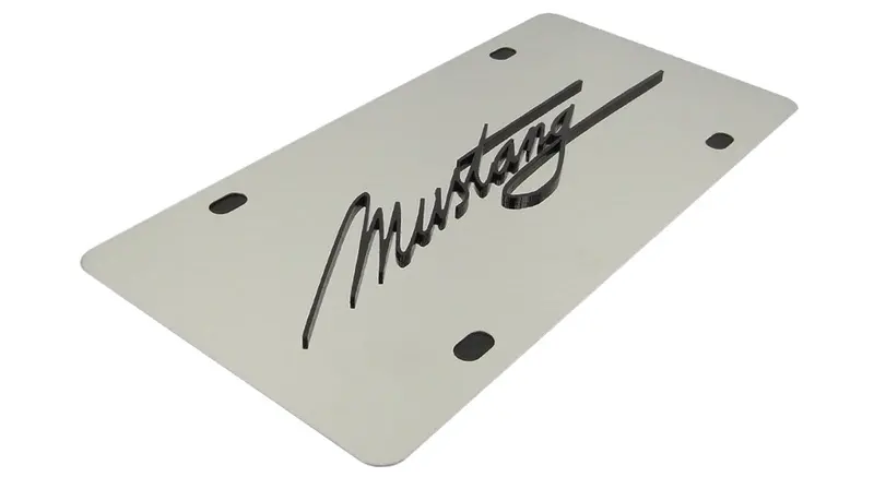 Ford Mustang Script License Plate (Chrome) 2