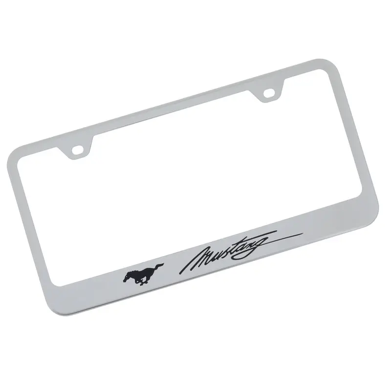 Ford Mustang Script License Plate Frame (Chrome) 1