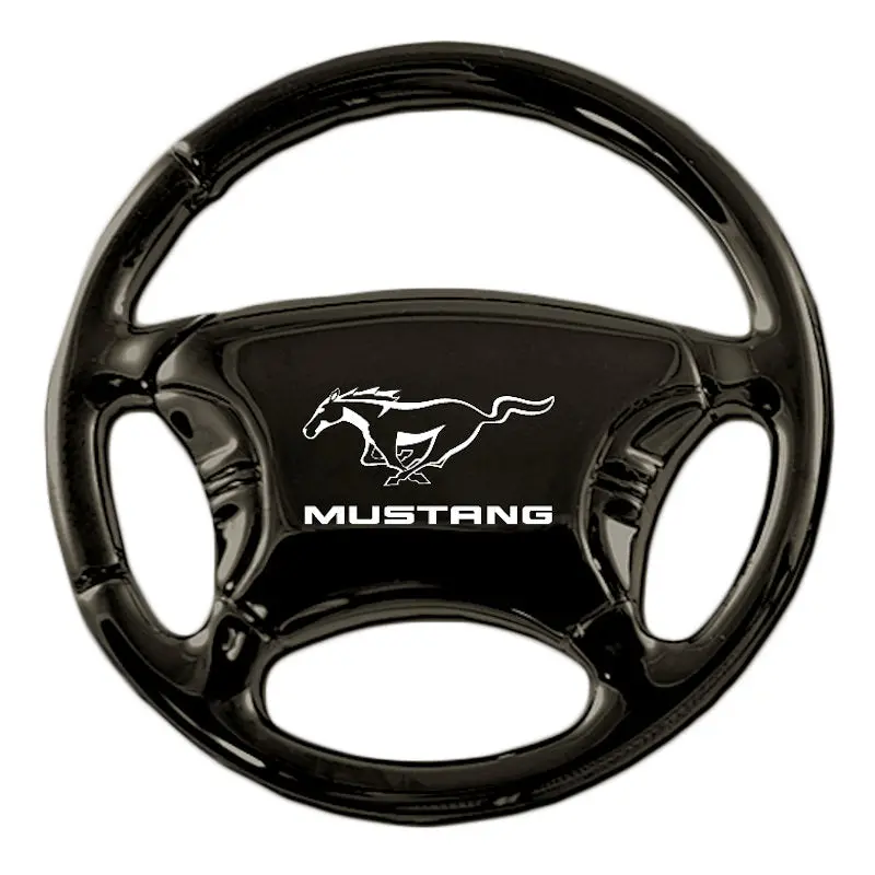 Ford Mustang Steering Wheel Key Ring (Black) 1