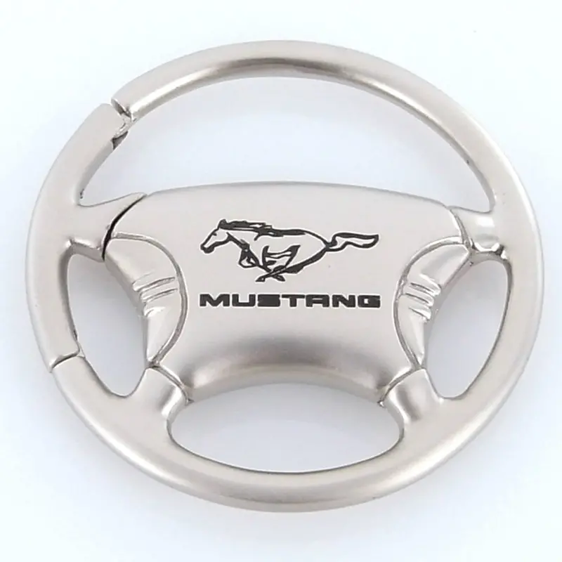 Ford Mustang Steering Wheel Keychain (Chrome) 1