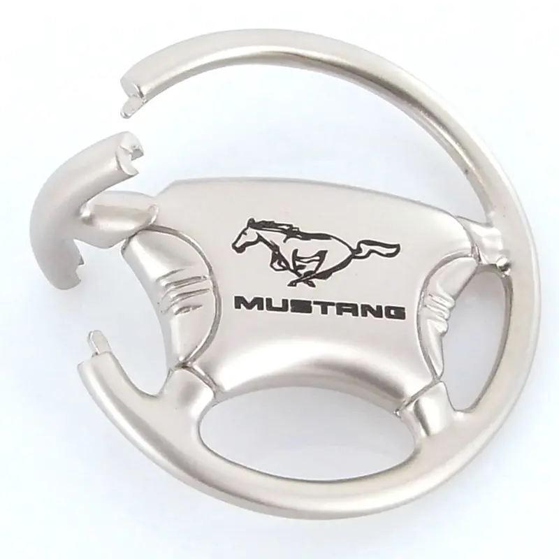 Ford Mustang Steering Wheel Keychain (Chrome) 2