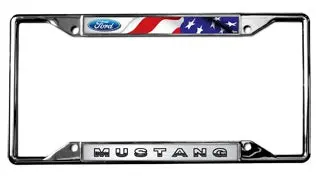 Ford Mustang Usa License Plate Frame (Black) 1