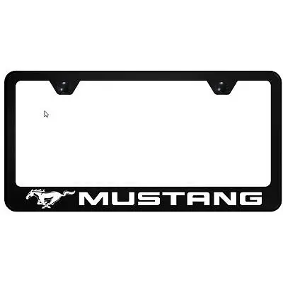 Ford Mustang Uv Print Polycarbonate License Plate Frame (Black) 1