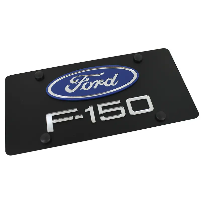 Ford Oval Dual Logo F150 License Plate (Black) 1