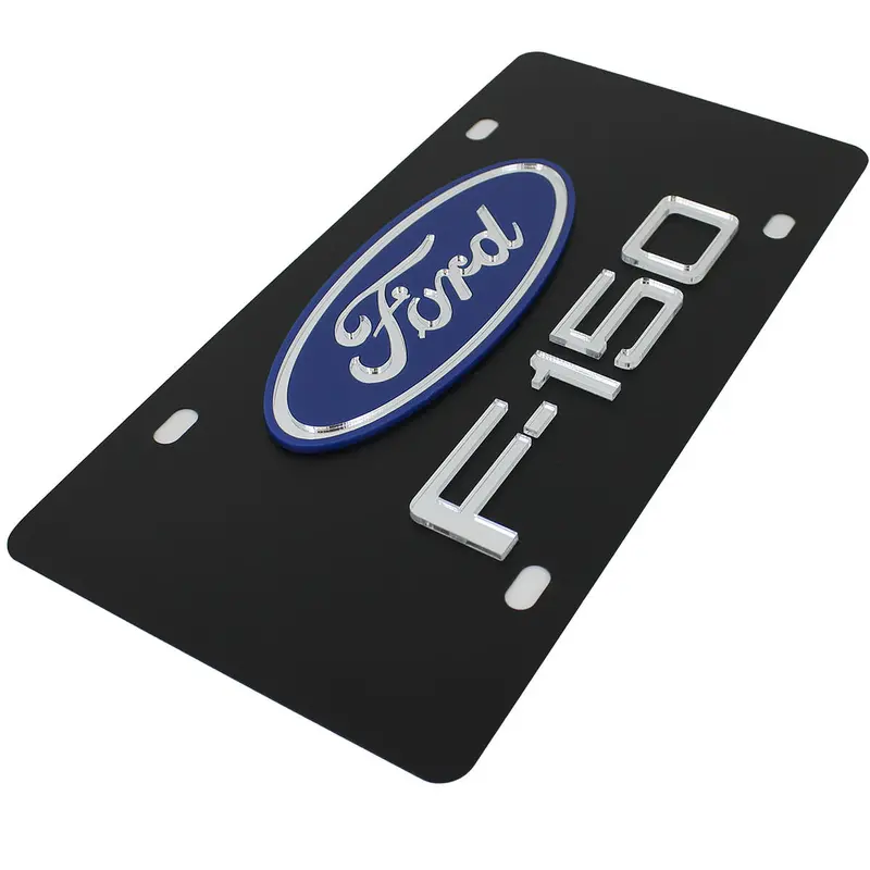 Ford Oval Dual Logo F150 License Plate (Black) 2