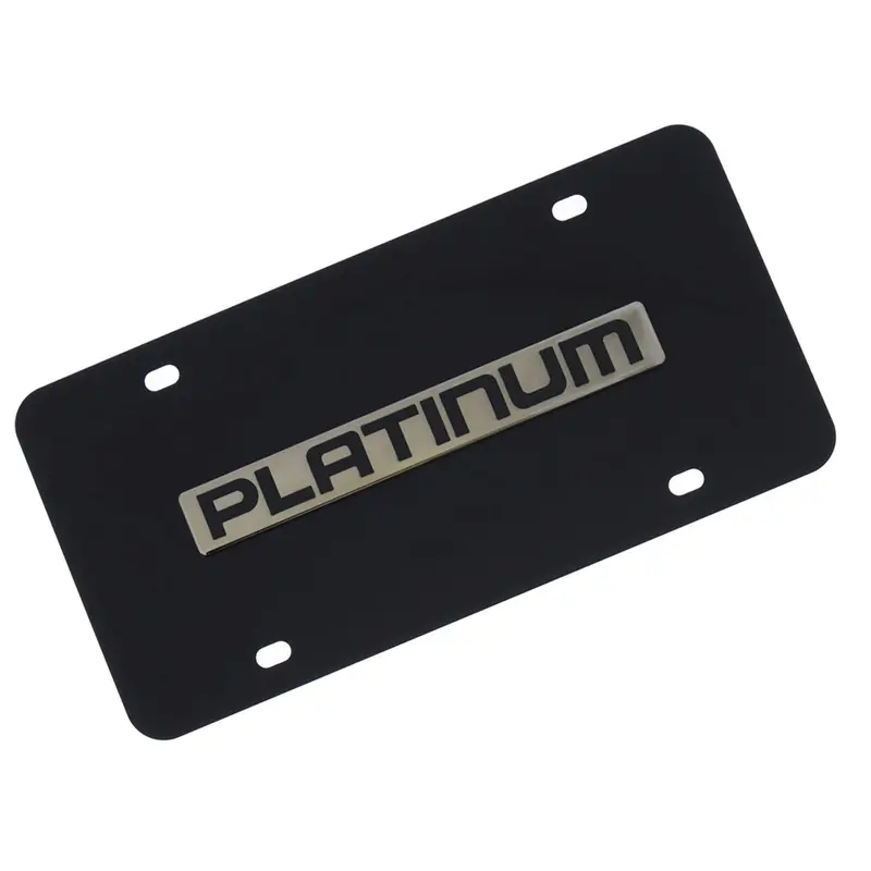 Ford Platinum Badge License Plate (Chrome On Black) 1