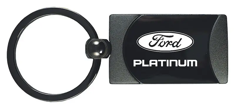Ford Platinum Two-Tone Rectangular Key Fob (Gun Metal) 1