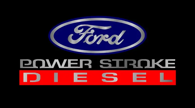 Ford Power Storke Diesel Dual Logo License Plate (Black) 1