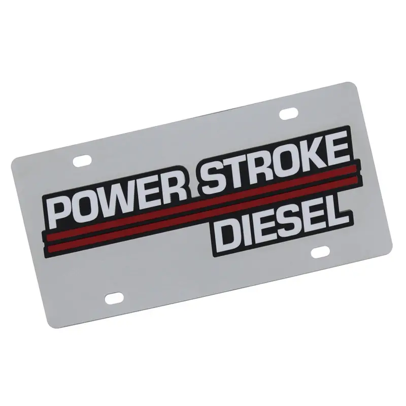 Ford Power Stroke Logo License Plate (Chrome) 1