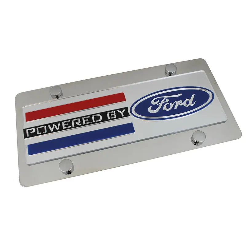 Ford Powered By Ford Engine License Plate (Chrome) 1