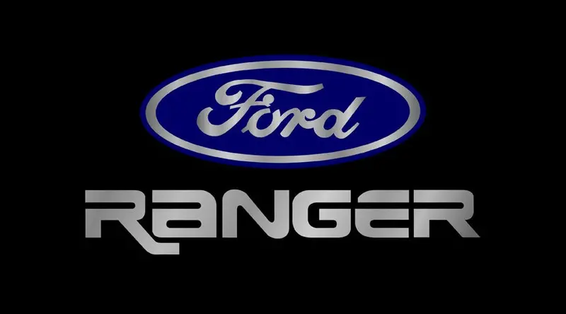 Ford Ranger Dual Logo License Plate (Black) 1