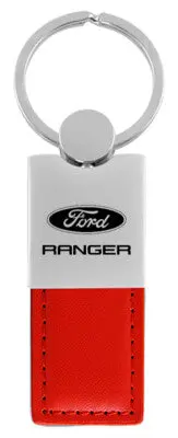 Ford Ranger Duo Rectangular Leather Key Chain (Red) 1