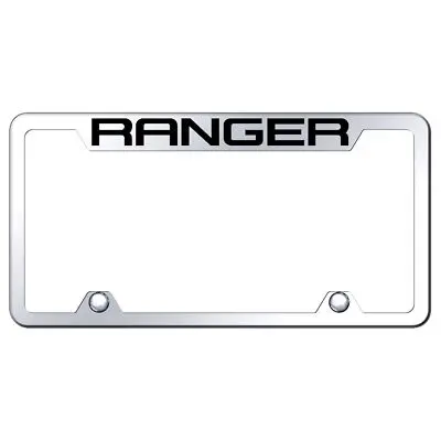 Ford Ranger Logo Stainless Steel Truck Cut-Out License Plate Frame (Chrome) 1