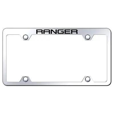 Ford Ranger Logo Stainless Steel Wide Body Truck License Plate Frame (Chrome) 1