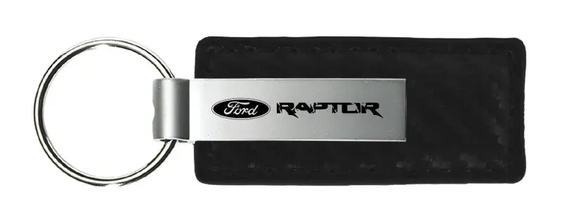 Ford Raptor Carbon Fiber Leather Keychain (Black) 1