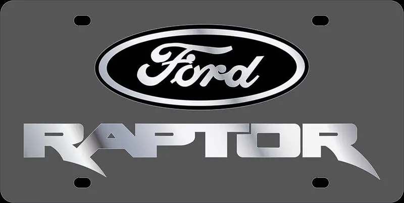 Ford Raptor Dual Logo License Plate (Carbon Black) 1