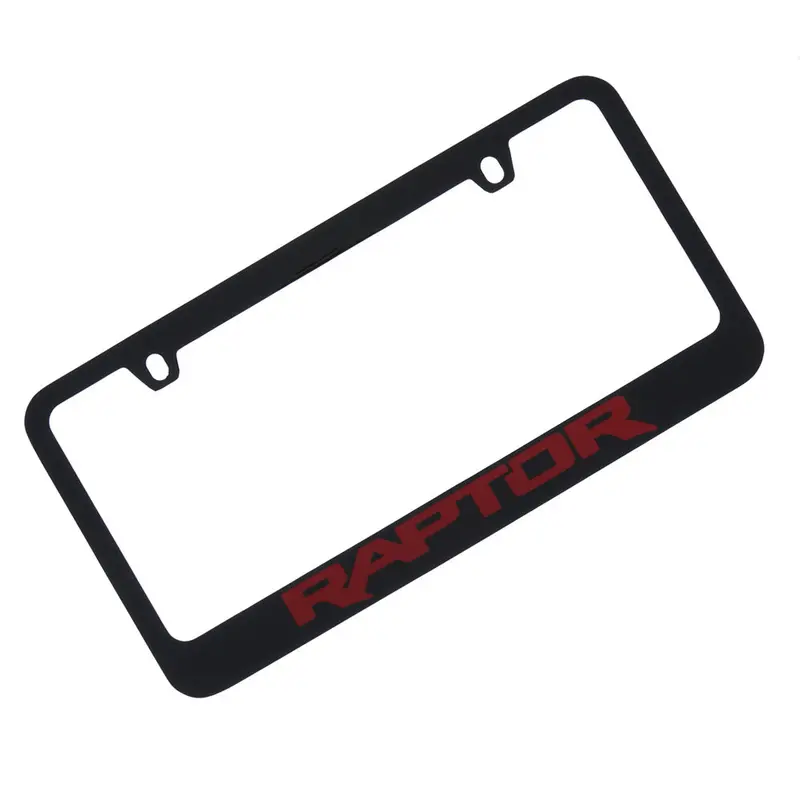 Ford Raptor Logo License Plate Frame (Red On Black) 1