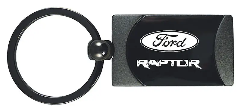 Ford Raptor Two-Tone Rectangular Key Fob (Gun Metal) 1