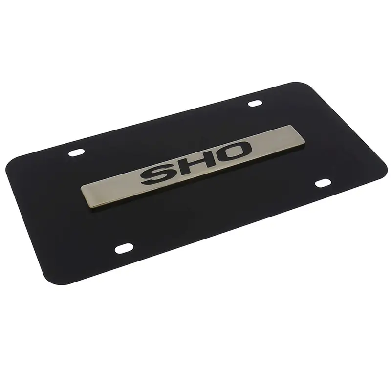 Ford Sho Badge License Plate (Chrome On Black) 2