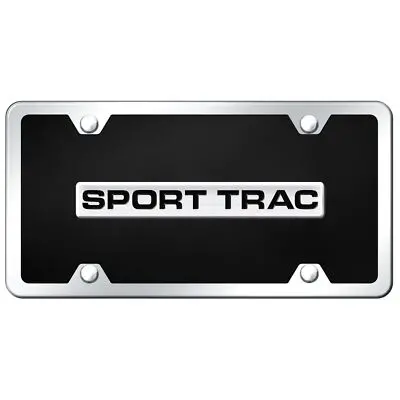 Ford Sport Trac Name Acrylic License Plate Kit (Chrome On Black) 1