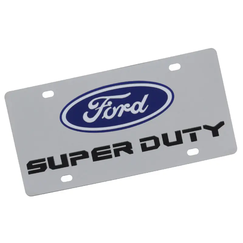 Ford Super Duty Dual Logo License Plate (Chrome) 1