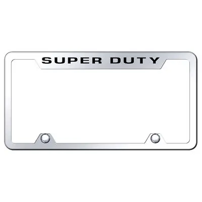 Ford Super Duty Logo Stainless Steel Truck Cut-Out License Plate Frame (Chrome) 1