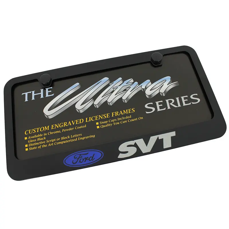 Ford Svt Silver Fill License Plate Frame (Black) 1