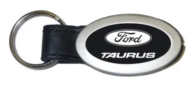 Ford Taurus Oval Leather Key Chain (Black) 1