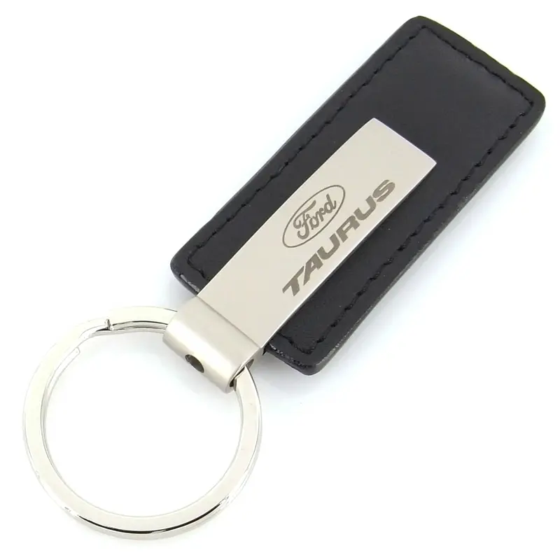 Ford Taurus Rectangular Leather Key Chain (Black) 1