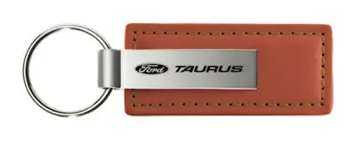 Ford Taurus Rectangular Leather Key Chain (Brown) 1