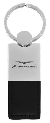 Ford Thunderbird Duo Rectangular Leather Key Chain (Black) 1