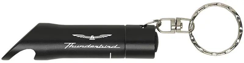 Ford Thunderbird Flashlight Bottle Opener Keychain (Black) 1