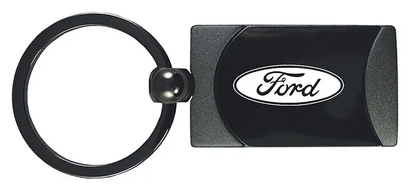 Ford Two-Tone Rectangular Key Fob (Gun Metal) 1