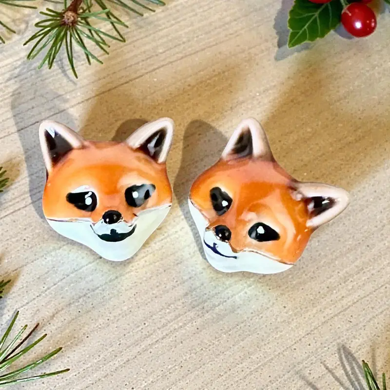 Fox Ceramic Earrings 1