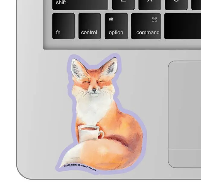 Fox With Coffee Sticker 1