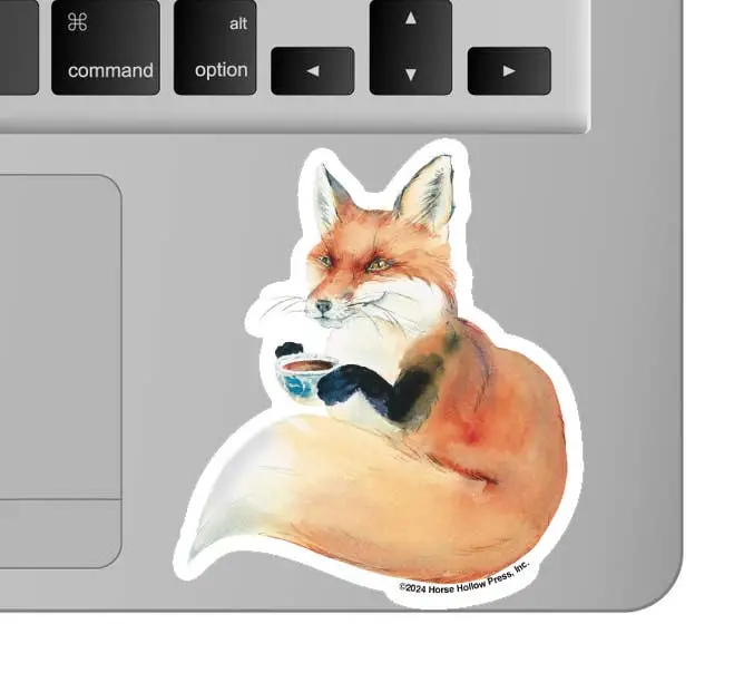 Fox With Tea Cup Sticker 1