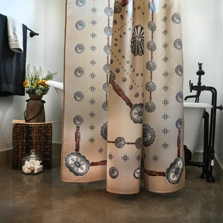 Fringe Flagstaff Shower Curtain-Antique Tan 1