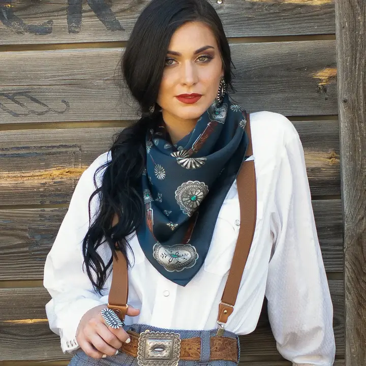 Fringe Scarves Flagstaff Navy 1
