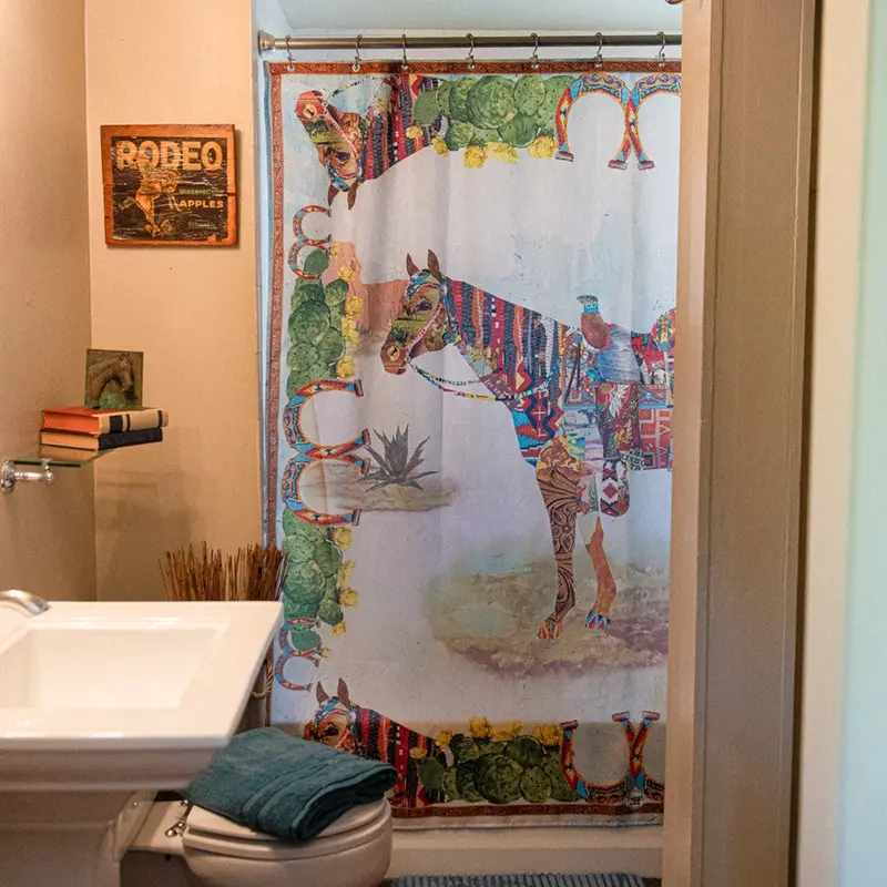Fringe Scarves Haute Horse Shower Curtain 1