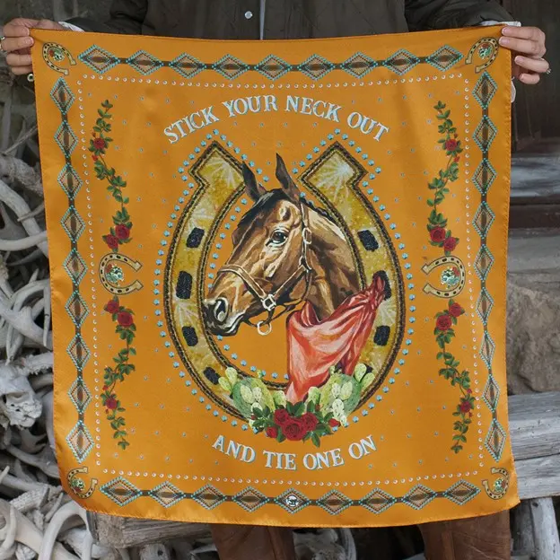Fringe Scarves Hunter Orange Hold Your Horses Scarf 1